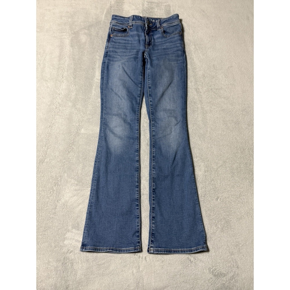 American Eagle Jeans Womens 00 Blue Kick Boot Denim Medium Wash 25x30.5